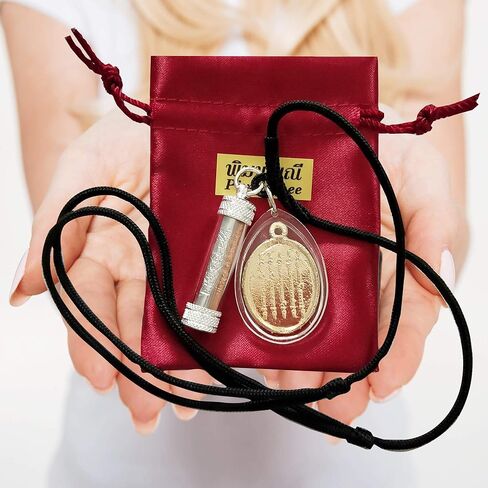 تميمة تايلاندية بوذا تعويذة مقدسة للرجال والنساء دلايات ثلاثة ملوك فضي ذهبي نات مع يانترا 5 صفوف فرا الذهب الثروة الغنية الحظ الماس درع مانترا السعادة حماية الحياة جيدة in Kuwait