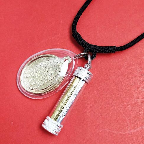 تميمة تايلاندية بوذا تعويذة مقدسة للرجال والنساء دلايات ثلاثة ملوك فضي ذهبي نات مع يانترا 5 صفوف فرا الذهب الثروة الغنية الحظ الماس درع مانترا السعادة حماية الحياة جيدة in Kuwait