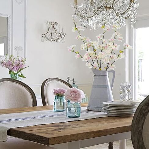 CITYES 3 Pcs Artificial Cherry Blossom Flowers Pink Faux Cherry Blossom Branches Silk Peach Flowers Bulk Spring Branches Arrangement Cherry Flowers Stems for Outdoor Indoor Wedding Table Vase Decor in Kuwait