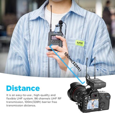 Saramonic New UwMic9S UHF Wireless Microphone System 96 Channel 2 Transmitters 1 Receiver for Phone Camera Broadcast Podcast TV, ENG, Film Make, Vlog Video Recording (TX+TX+RX) in Saudi Arabia