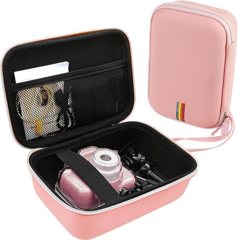 حافظة كاميرا Leayjeen متوافقة مع Agoigo/PROGRACE/Orlife/BRYSETEN والمزيد من الأطفال لعبة كاميرا فيديو رقمية مقاومة للماء - هدايا عيد ميلاد للفتيات والأولاد (الجراب فقط) - وردي in Kuwait