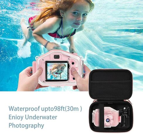 حافظة كاميرا Leayjeen متوافقة مع Agoigo/PROGRACE/Orlife/BRYSETEN والمزيد من الأطفال لعبة كاميرا فيديو رقمية مقاومة للماء - هدايا عيد ميلاد للفتيات والأولاد (الجراب فقط) - وردي in Kuwait