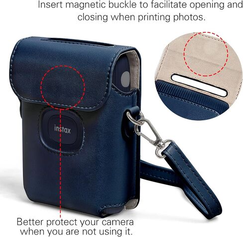 Mini Link 2 Printer Case, PU Leather Mini Printer Case Bag for Fujifilm Instax Mini Link 2 Bag Cover with Adjustable Shoulder Strap in Saudi Arabia