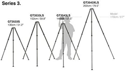 جيتزو GT5533SUS حامل ثلاثي القوائم نظامي خفيف الوزن SER.5 3S، اسود in Kuwait