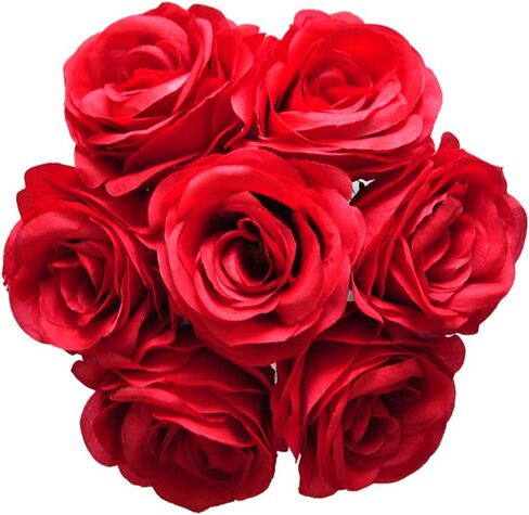 Artificial Flowers 50PCS Silk Rose with Wire Stem Real-Touch Fake Rose for DIY Wedding Décor Bride&Bridesmaid Bouquets Home Office Baby Shower Party Prom Centerpieces Arch Garland(Blue) in Saudi Arabia