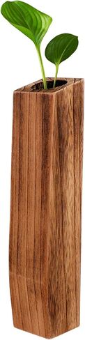 BESPORTBLE Wooden VASES, Tall Bud Vase Wood Flower Vase Leakproof Handmade Plant Pots Decorative Flowerpot Arranging Bouquets, Connected Tube, Small Caliber in Saudi Arabia