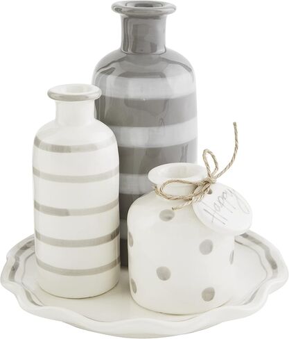 Mud Pie Happy Multi Bud Vase, Multi 6 1/2" x 6 1/2" dia in Kuwait