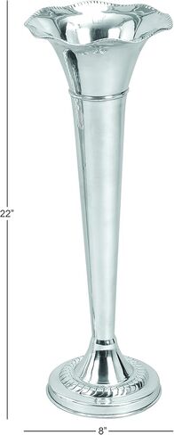 The Novogratz Aluminum Flute Shaped Vase, 8" x 8" x 22", Silver in Kuwait