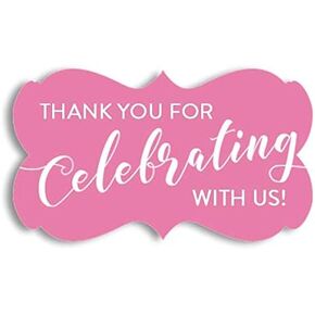 Thank You for Celebrating with US | 2.244" x 1.299" - 36 Decorative Stickers | Thank You Labels | Wedding Thank You Stickers | Baby Shower Thank You Stickers (Black) in Saudi Arabia