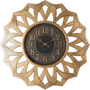 Pacific Bay Alsfeld Large Decorative Light-Weight Non-Metallic 20-inch Wall Clock Silent, Non-Ticking, 3-D Aluminum Dial, Easy-to-Read, Quartz Battery Operated, Glass Face Cover in Kuwait