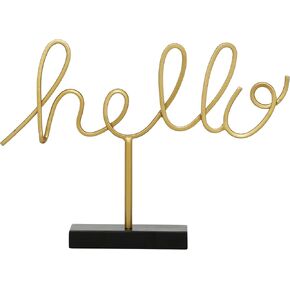 The Novogratz Metal Hello Decorative Sign, 19" x 2" x 14", Gold in Kuwait