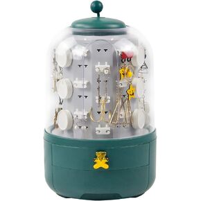 Realife 3-in-1 Jewelry Organizer 360° Display Earring Organizer for Mother's Day Girls Valentine Gift, Jewelry Box Built-in 5-Layer Rotatable Jewelry Organizer Box Storage, 2 Drawers for Necklace Ring in Kuwait