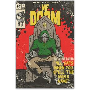 MF DOOM ملصق الهيب هوب مغني الراب ملصق الفن قماش لديكور غرفة النوم 12x18 بوصة (30x45 سم) Style-5 in Kuwait