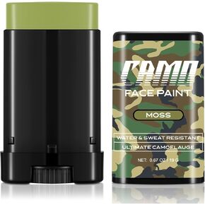 DELISOUL Camo Face Paint, camouflage Hunting Gear accessories For Men, Army Military Face Paint Stick, Water & Sweat Resistant, Black + Brown + Forest, .67 Oz