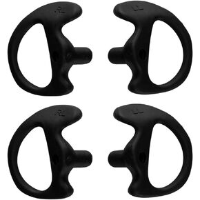 Universal Radio Replacement Earmold, Insert Soft Silicone Earmold Earbud Earplug for Two-Way Radio Coil Tube Audio Kits for Walkie Talkie Acoustic Earpiece Headset (Black, Medium, 2 Pair) in Kuwait