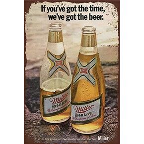 Oulili Metal Sign - Miller High Life Beer Tin Sign Retro Plaque Poster 8X12 Inch Wall Decor in Kuwait