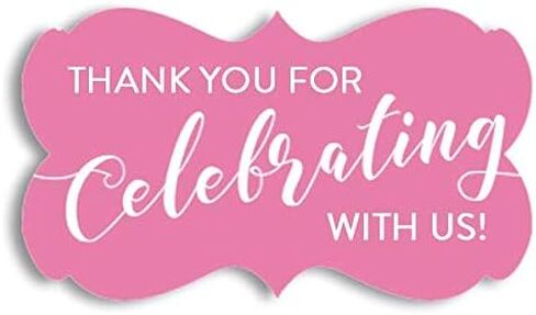 Thank You for Celebrating with US | 2.244" x 1.299" - 36 Decorative Stickers | Thank You Labels | Wedding Thank You Stickers | Baby Shower Thank You Stickers (Black) in Saudi Arabia