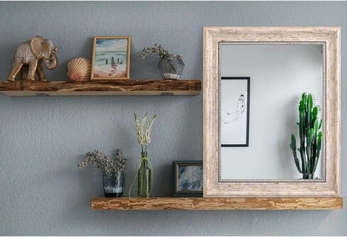 AAZZKANG Mirrors for Wall Large Rustic Beveled Mirror with Wood Framed Decorative Hanging Mirror for Farmhouse Bedroom Bathroom Home Wall Decor Rectangle in Kuwait