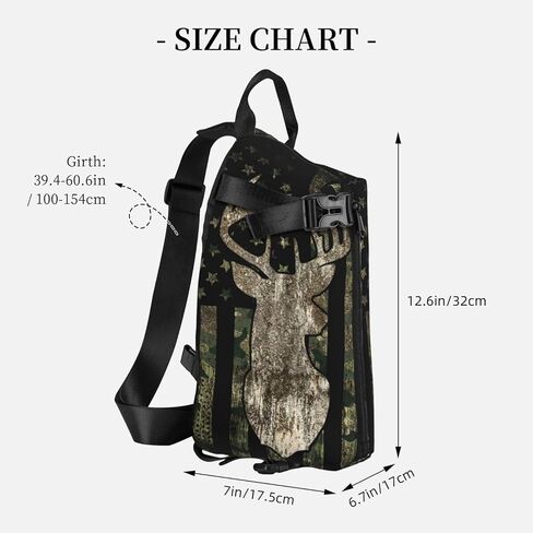 Camo Fanny Pack Camouflage sling Tool Bag Hunting Tactical Army American Flag Backpack Chest Shoulder Bag Travel Crossbody Daypack Hiking Gym Daily for Women Men in Kuwait