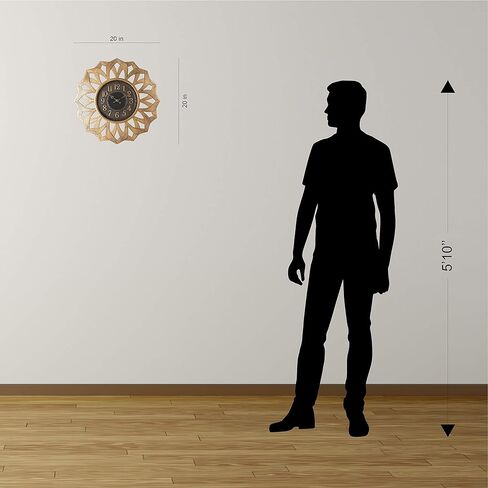 ساعة الحائط باسيفيك باي ألسفيلد كبيرة مزخرفة خفيفة الوزن غير معدنية 50.8 سم صامتة، غير موقعة، قرص من الألومنيوم ثلاثي الأبعاد، سهلة القراءة، تعمل ببطارية كوارتز، غطاء وجه زجاجي in Kuwait