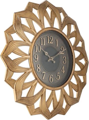 ساعة الحائط باسيفيك باي ألسفيلد كبيرة مزخرفة خفيفة الوزن غير معدنية 50.8 سم صامتة، غير موقعة، قرص من الألومنيوم ثلاثي الأبعاد، سهلة القراءة، تعمل ببطارية كوارتز، غطاء وجه زجاجي in Kuwait