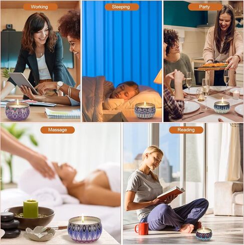 مجموعة هدايا شموع معطرة من 12 قطعة، شموع معطرة للمنزل بخاصية اطلاق الروائح العلاجية، هدية عيد الام وعيد ميلاد الامهات في برطمان من شمع الصويا، هدية للام in Saudi Arabia