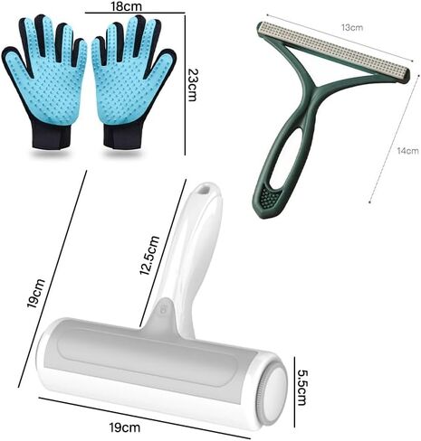 Zimpty Pro Pet Hair Remover - Lint Roller Fur Remover with Self-Cleaning Base, Portable Pet Hair Roller & Reusable Lint Scraper-Carpet Scraper and Pet Grooming & Brushes Gloves for Gentle Shedding in Kuwait
