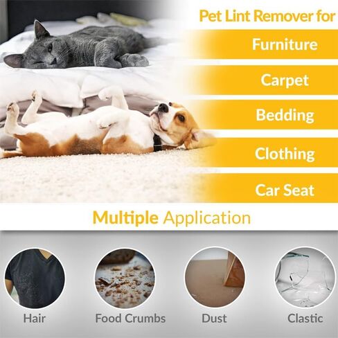 Zimpty Pro Pet Hair Remover - Lint Roller Fur Remover with Self-Cleaning Base, Portable Pet Hair Roller & Reusable Lint Scraper-Carpet Scraper and Pet Grooming & Brushes Gloves for Gentle Shedding in Kuwait