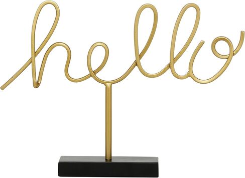 The Novogratz Metal Hello Decorative Sign, 19" x 2" x 14", Gold in Kuwait