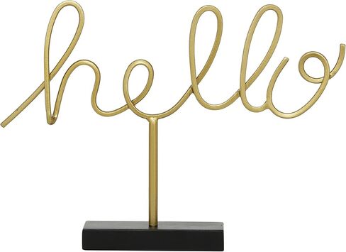 The Novogratz Metal Hello Decorative Sign, 19" x 2" x 14", Gold in Kuwait