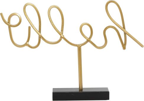 The Novogratz Metal Hello Decorative Sign, 19" x 2" x 14", Gold in Kuwait