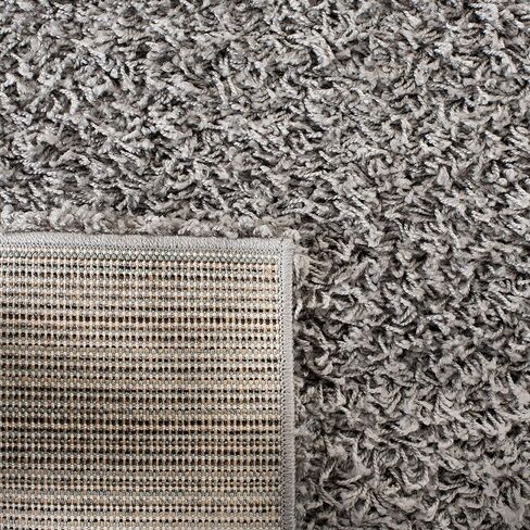 SAFAVIEH Athens Shag Collection Area Rug - 8' x 10', Light Grey, Non-Shedding & Easy Care, 1.5-inch Thick Ideal for High Traffic Areas in Living Room, Bedroom (SGA119F) in Saudi Arabia