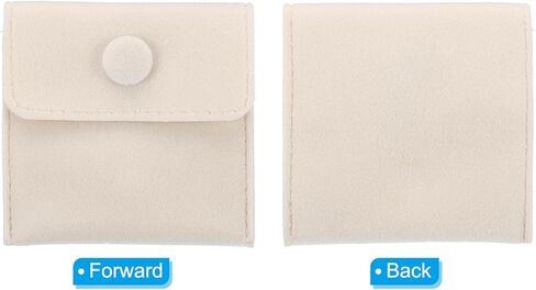 أكياس مجوهرات PATIKIL مقاس 7 × 7 سم مع زر كبس، 6 عبوات من أكياس المجوهرات المخملية للتخزين الناعم المحمول لقلادة وسوار وأقراط وخواتم بروش، بيج in Kuwait