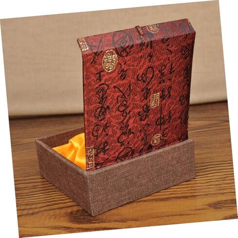 TEHAUX Gift Boxes with Lids, 2pcs Linen Gift Box Square Vintage Jewelry Display Storage Organizer Feng Shui Earring Bracelet Necklace Trinket Case with Tassel for Gifts Jewelry in Saudi Arabia