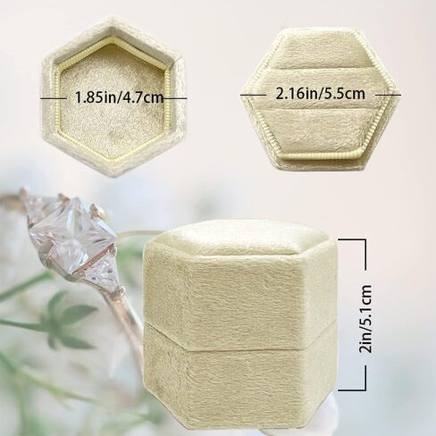 صندوق خاتم مخملي سداسي من HZMM بفتحتين، صندوق حلقي لحفلات الزفاف، مع غطاء قابل للفصل، صندوق حلقي سداسي بفتحات مزدوجة لحفلات الزفاف، علبة حلقية لحفلات الزفاف، صور مقترحة للخطوبة، وردي in Kuwait