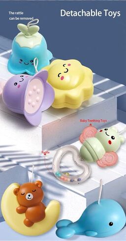 Baby Crib Mobile Toy with Music and Lights, Hanging Rotating Animal Rattles, Toy Gifts for Baby Newborn in Kuwait