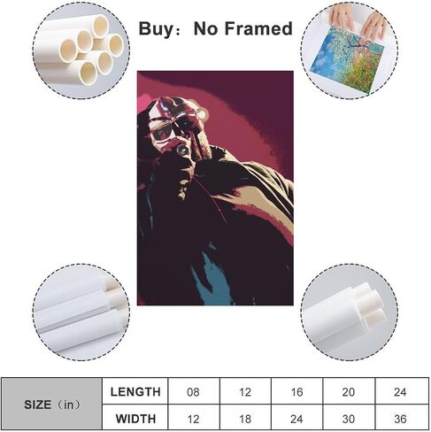 MF DOOM Poster Hip-hop Rapper Poster Art Canvas for Bedroom Decor 12x18inch(30x45cm) Style-5 in Saudi Arabia