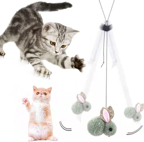 7 قطع عصا قابلة للسحب ولعبة رأس بديلة، ألعاب قطط تفاعلية معلقة للقطط في الأماكن المغلقة والقطط الصغيرة تلعب المطاردة والتمرين العقلي الممتع للقطط الصغيرة in Kuwait