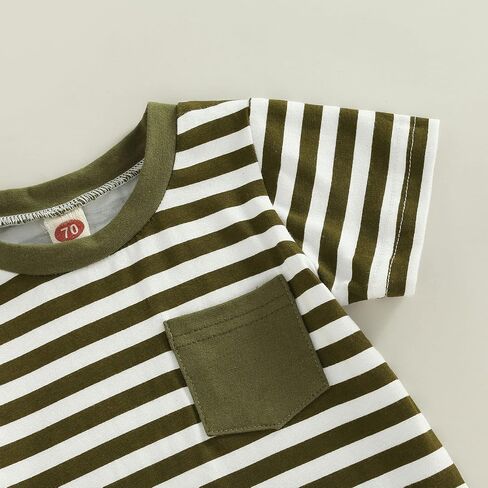 Toddler Baby Boys Clothes Summer Outfit Striped Print Sleeveless Vest Tops Drawstring Shorts Set in Saudi Arabia