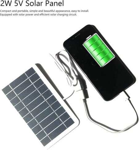 CHICIRIS 5V 2W USB شاحن لوحة شمسية، لوحة شمسية صغيرة، 5V 2W USB شاحن لوحة شمسية محمول في الهواء الطلق لوحة للطاقة الشمسية بنك الطاقة للتخييم والمشي لمسافات طويلة in Kuwait