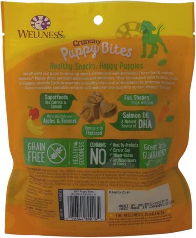 مكافآت تدريب الكلاب من Wellness Puppy Bites بنكهتين متنوعتين - (1) لكل منهما: سمك السلمون الضأن الناعم، وجزر الدجاج المقرمش (3-6 أونصة) - بالإضافة إلى لعبة الحبل وحزمة كتيب حقائق الحيوانات الممتعة in Kuwait