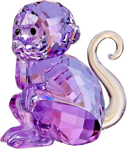 DOJOZ Crystal Little Monkey Animals Lovely Craft Decorations for Home Ornaments Christmas Collectible Birthday Gifts Figurines (Blue) in Saudi Arabia