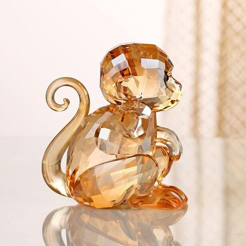 DOJOZ Crystal Little Monkey Animals Lovely Craft Decorations for Home Ornaments Christmas Collectible Birthday Gifts Figurines (Blue) in Saudi Arabia