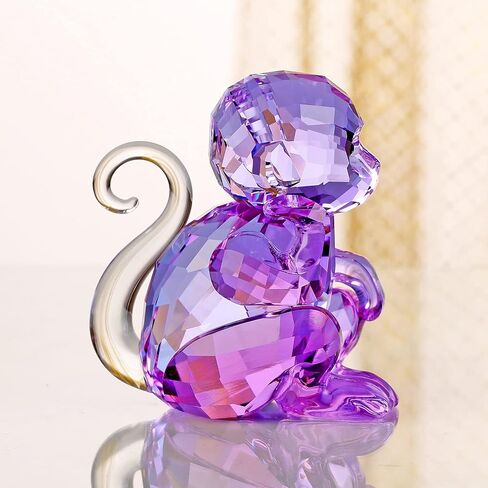 DOJOZ Crystal Little Monkey Animals Lovely Craft Decorations for Home Ornaments Christmas Collectible Birthday Gifts Figurines (Blue) in Saudi Arabia