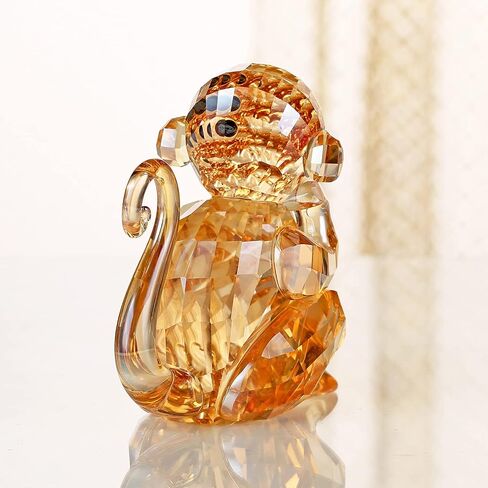 DOJOZ Crystal Little Monkey Animals Lovely Craft Decorations for Home Ornaments Christmas Collectible Birthday Gifts Figurines (Blue) in Saudi Arabia