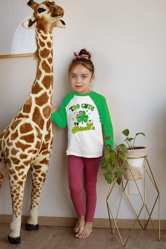 Toddler Girls St. Patrick's Day T-Shirt Raglan Long Sleeve Tees Irish Shamrock Lucky Unicorn Kids Girls Top 2-7 Years in Saudi Arabia