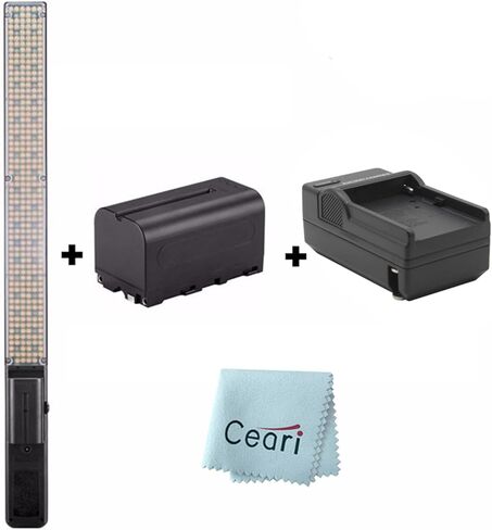 YONGNUO YN360 مصباح فيديو LED محمول 3200K-5500K RBG ملون احترافي للصور LED عصا 15.5 بوصة مع شاحن وبطارية ليثيوم أيون NP-F750 + قطعة قماش من الألياف الدقيقة in Kuwait