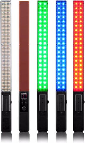 YONGNUO YN360 مصباح فيديو LED محمول 3200K-5500K RBG ملون احترافي للصور LED عصا 15.5 بوصة مع شاحن وبطارية ليثيوم أيون NP-F750 + قطعة قماش من الألياف الدقيقة in Kuwait