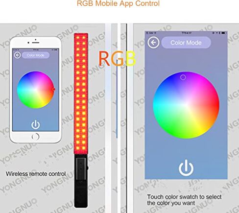 YONGNUO YN360 مصباح فيديو LED محمول 3200K-5500K RBG ملون احترافي للصور LED عصا 15.5 بوصة مع شاحن وبطارية ليثيوم أيون NP-F750 + قطعة قماش من الألياف الدقيقة in Kuwait