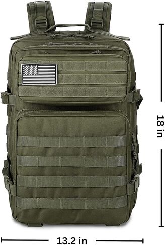 Ciana حقيبة ظهر تكتيكية عسكرية كبيرة حقيبة ظهر للرجال سعة كبيرة حقائب ظهر للجيش في الهواء الطلق حزمة الذهاب للصيد (أخضر جيشي) in Kuwait